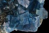 Blue Cubic Fluorite on Smoky Quartz - China #142613-3
